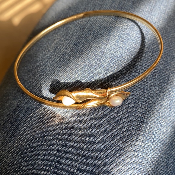 Peter Brams Design unique 14kt gold bangle bracelet - Picture 8 of 11